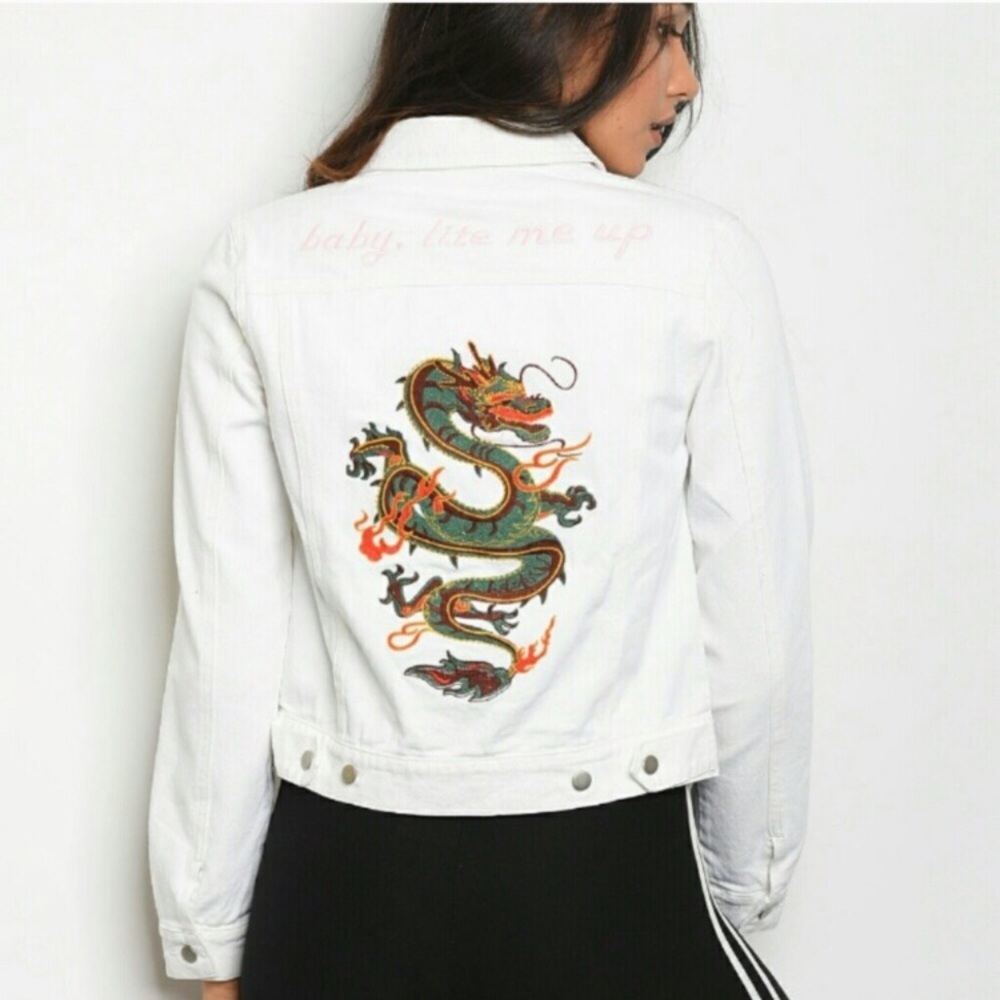 Honey punch dragon denim jacket